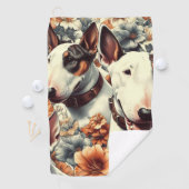 Retro Bull Terrier Naadloos schilderen Golfhanddoek (Insitu)