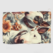 Retro Bull Terrier Naadloos schilderen Golfhanddoek (Horizontaal)