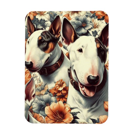 Retro Bull Terrier Naadloos schilderen Magneet (Verticaal)