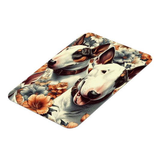 Retro Bull Terrier Naadloos schilderen Magneet (Linkerzijde)