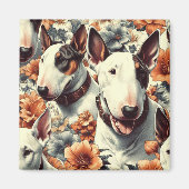 Retro Bull Terrier Naadloos schilderen Magneet (Voorkant)