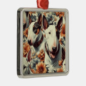 Retro Bull Terrier Naadloos schilderen Metalen Ornament (Rechts)