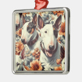 Retro Bull Terrier Naadloos schilderen Metalen Ornament (Links)