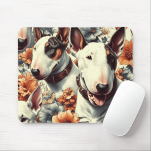 Retro Bull Terrier Naadloos schilderen Muismat