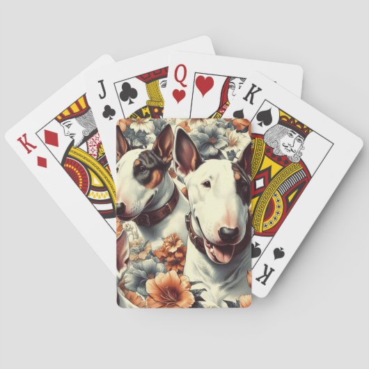Retro Bull Terrier Naadloos schilderen Pokerkaarten (Achterkant)