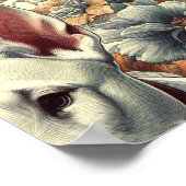 Retro Bull Terrier Naadloos schilderen Poster (Hoek)