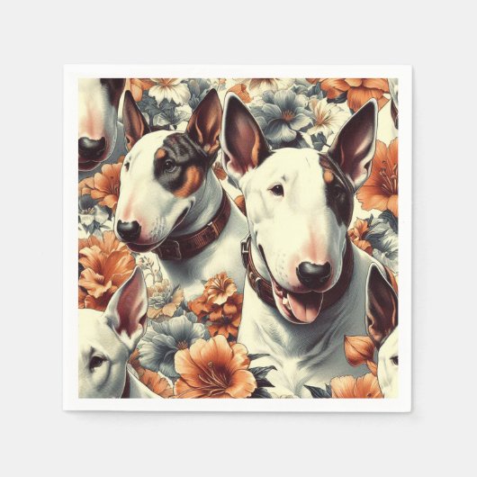 Retro Bull Terrier Naadloos schilderen Servet (Voorkant)
