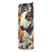 Retro Bull Terrier Naadloos schilderen Thermosbeker (Gedraaid links)