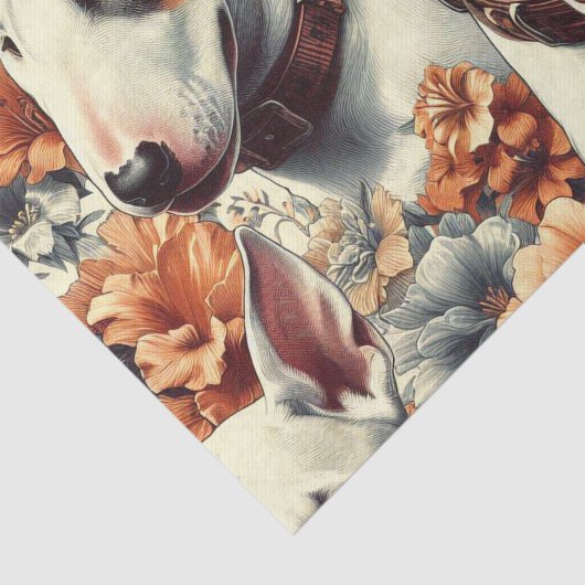 Retro Bull Terrier Naadloos schilderen Tissuepapier (Detail)