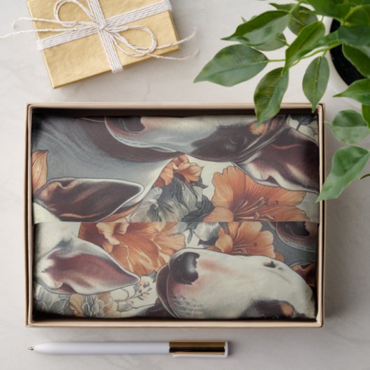 Retro Bull Terrier Naadloos schilderen Tissuepapier (Geschenk)
