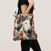 Retro Bull Terrier Naadloos schilderen Tote Bag (Dichtbij)