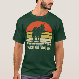Retro  Bulldog Dad Gift T-shirt