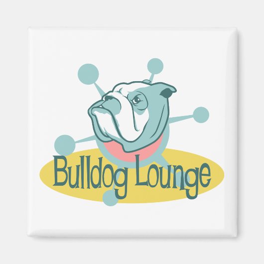 Retro Bulldog Lounge Magneet (Voorkant)