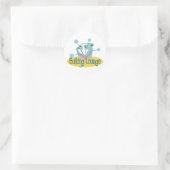 Retro Bulldog Lounge Ronde Sticker (Tas)