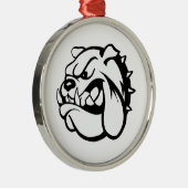 Retro Bulldog Metalen Ornament (Rechts)
