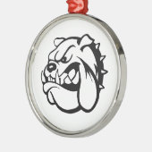 Retro Bulldog Metalen Ornament (Links)