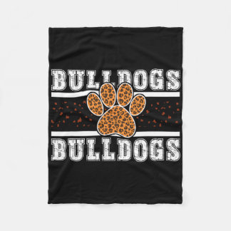Retro Bulldogs Team Trots School Geest Terug Naar Fleece Deken