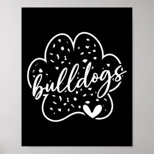 Retro Bulldogs Team Trots School Geest Terug Naar Poster