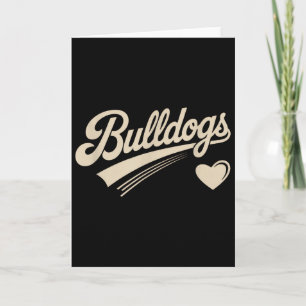 Retro Bulldogs Vintage Hart Voor Mannen Vrouwen Ki Kaart