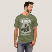 Retro Bulldozer Driver Silhouette Minimalist Green T-shirt (Voorkant volledig)
