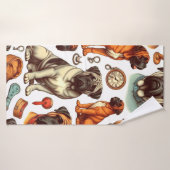 Retro Bullmastiff naadloos Badhanddoek (Badhanddoek)
