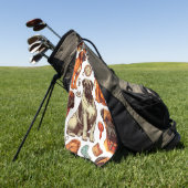 Retro Bullmastiff naadloos Golfhanddoek (Groen)
