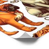 Retro Bullmastiff naadloos Poster (Hoek)