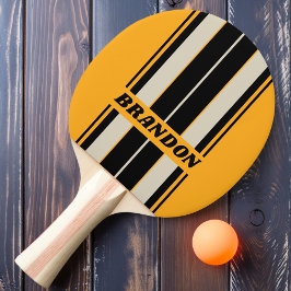 Retro Bumblebee Buzz Board Strepen met Naam Tafeltennisbatje