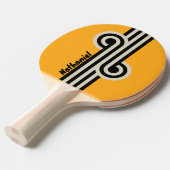 Retro Bumblebee Buzz Loop met naam Tafeltennisbatje (Voorkant Gekanteld)