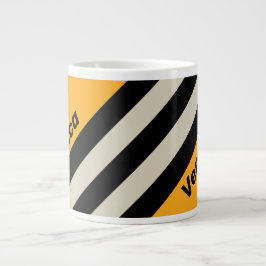 Retro Bumblebee Buzz Strepen met Naam Grote Koffiekop