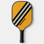 Retro Bumblebee Buzz Strepen met Naam Pickleball Paddle (Achterkant)