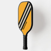 Retro Bumblebee Buzz Strepen met Naam Pickleball Paddle (Links)