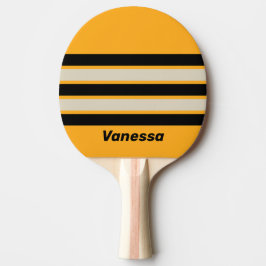 Retro Bumblebee Zoem Over Strepen met Naam Tafeltennisbatje