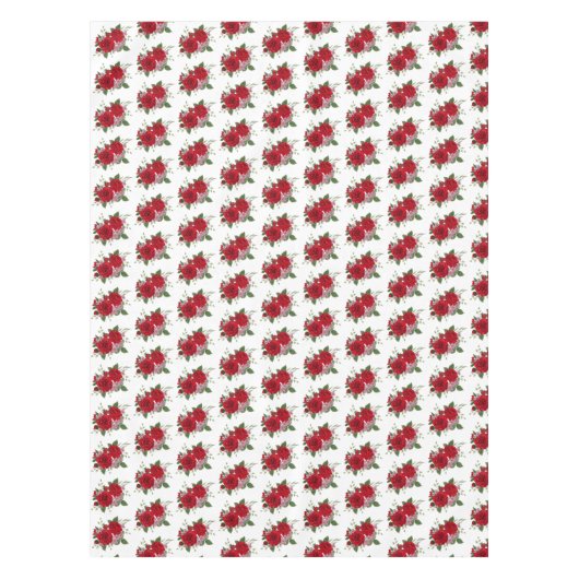 Retro Bunch of Flowers, Red Roses Tafelkleed (Voorkant)