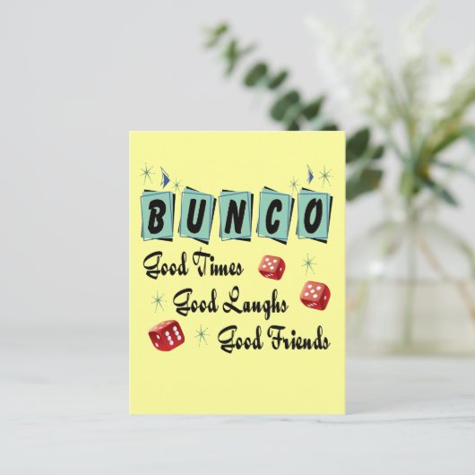 Retro Bunco Briefkaart (Staand voorkant)