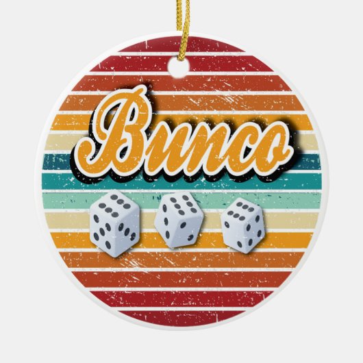 Retro Bunco Dice Keramisch Ornament (Voorkant)