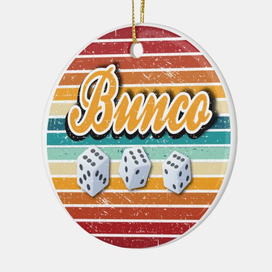 Retro Bunco Dice Keramisch Ornament (Links)