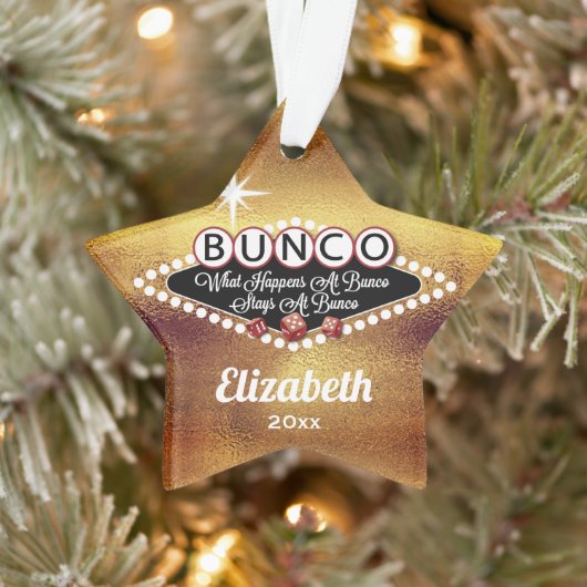 Retro Bunco Faux Goud Grappig Monogram Ornament (Boom)