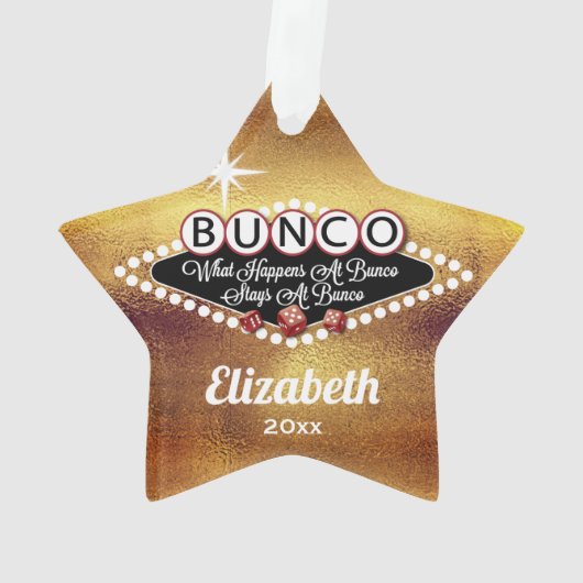 Retro Bunco Faux Goud Grappig Monogram Ornament (achterkant)