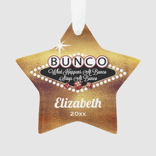 Retro Bunco Faux Goud Grappig Monogram Ornament (voorkant)