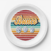 Retro  Bunco Game Night Party Papieren Bordje (Voorkant)