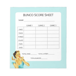Retro Bunco Game Score Pad Notitieblok