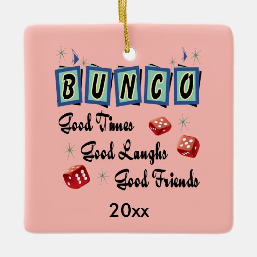 Retro Bunco Keramisch Ornament (Voorkant)