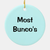 Retro Bunco Ornament - Prijs of cadeau (Achterkant)