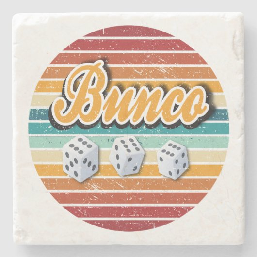 Retro Bunco Player Dice Stenen Onderzetter (Voorkant)