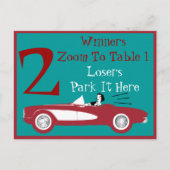 Retro Bunco Red Convertible Table Card #2 Briefkaart (Voorkant)