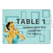 Retro Bunco tafel Kaart voor tabel 1 (Voorkant Horizontaal)