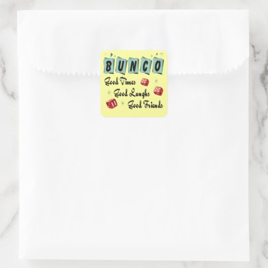 Retro Bunco Vierkante Sticker (Tas)