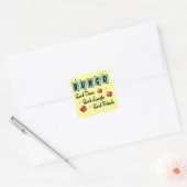 Retro Bunco Vierkante Sticker (Envelop)