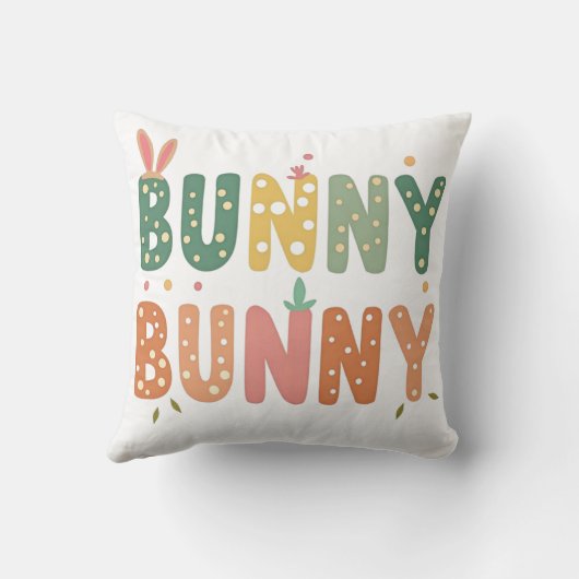 Retro Bunny: Bunny Bliss Kussen (Achterkant)